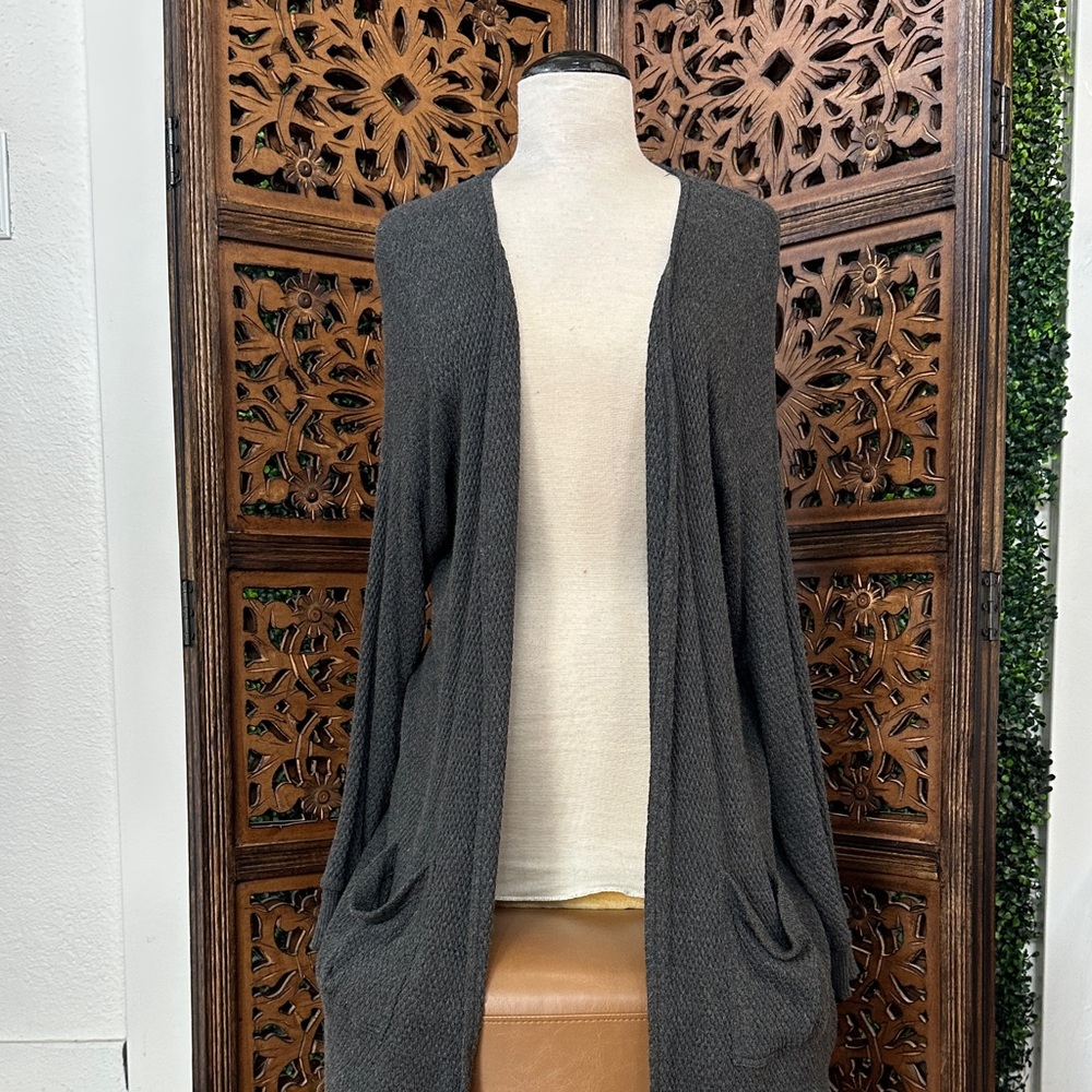 Velvet by Graham & Spencer Charcoal Open-Front Cardigan